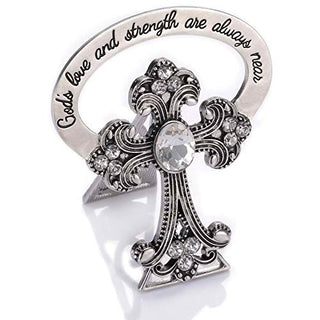 Roman 2.5 BEDSIDE CROSS W/ 13 CRYST TRUST IN GOD... CARDED
