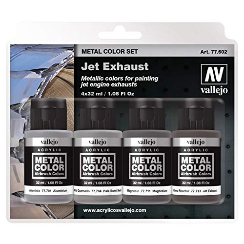 ACD Acrylicos Vallejo VJP77602 32 ml Model Color Metal - Jet Exhaust - Pack of 4