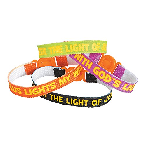 Fun Express - Christian Pumpkin Friendship Bracelet for Halloween - Jewelry - Bracelets - Friendship Bracelets - Halloween - 12 Pieces Multicolored