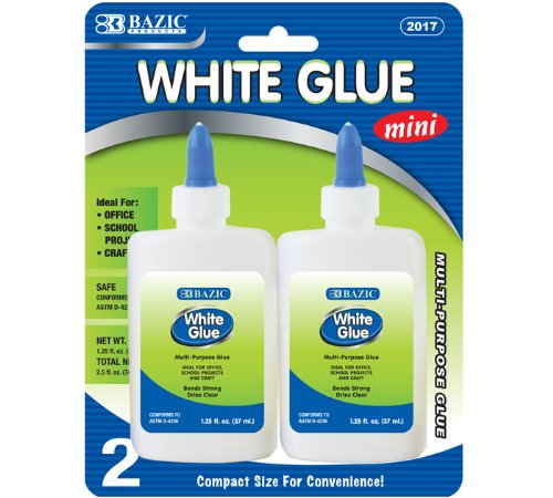 BAZIC 1.25 Oz. (37mL) White Glue (2/Pack)