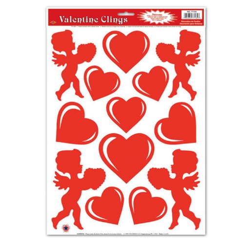 Beistle Heart & Cupid Clings Party Accessory (1 count) (13/Sh)
