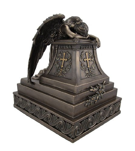 Pacific Trading Bronze Finished Mourning Angel Urn