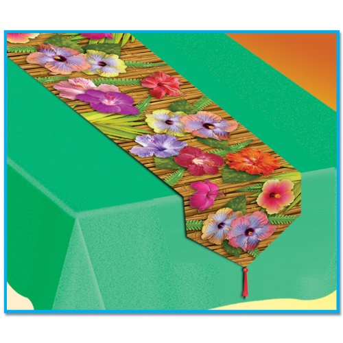 Beistle Printed Luau Table Runner Party Accessory (1 count) (1/Pkg)