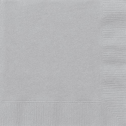 Unique Industries Silver Beverage Napkins, 20ct