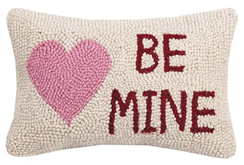 Peking Handicraft 30KSL727C12OB Be Mine Heart Hook Wool and Cotton Pillow, 8 X 12&