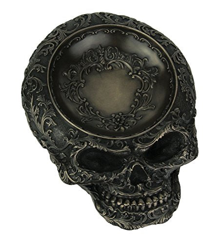 Unicorn Studio Veronese Design Antiqued Bronze Finish Human Skull Decorative Dish