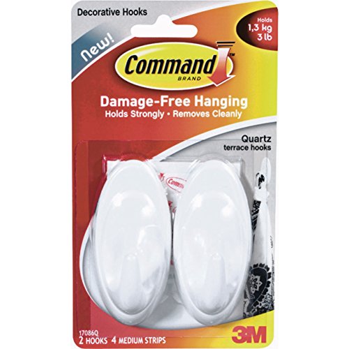 Command Strips 17086Q Medium Quartz Terrace Hook 2 Count