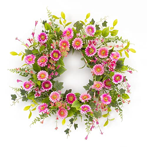 Melrose 85532 Gerbera Daisy Wreath, 24" D, Polyester