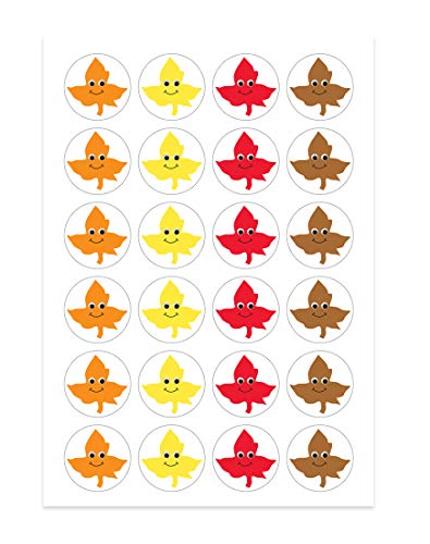 Hygloss Products 1888 Happy Leaves Stickers - 4 Bright Colors - Great for Fall, Halloween & Thanksgiving Activities - Perfect for Arts, Crafts, DIY Projects & Much More - 3 Sheets