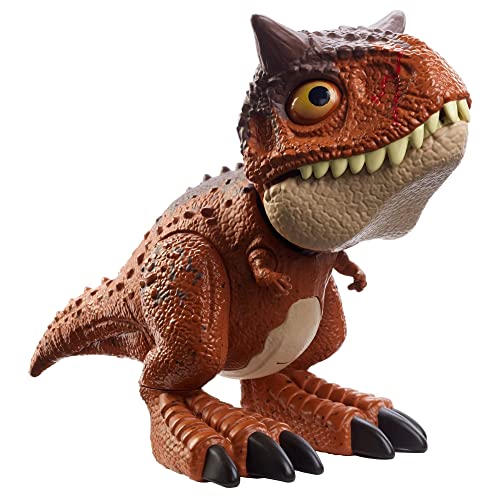 Mattel Jurassic World Toys Chompin‚Äö√Ñ√¥ Carnotaurus Toro Dinosaur Action Figure Camp Cretaceous with Button-Activated Chomping & Other Motions, Realistic Sculpting, Kid Gift Age 4 Years & Up, Multi