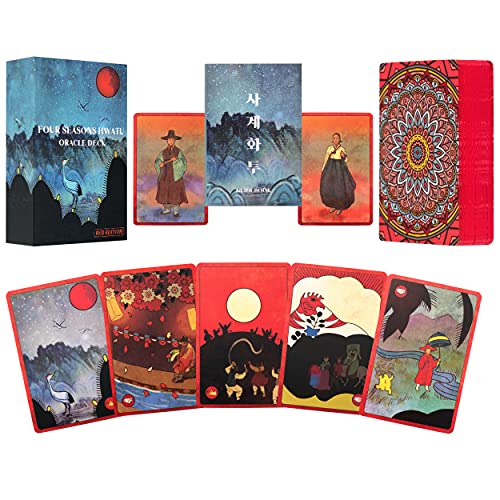 Prime Muse Korean Four Seasons Hwatu Oracle Tarot Cards with Guidebook Set