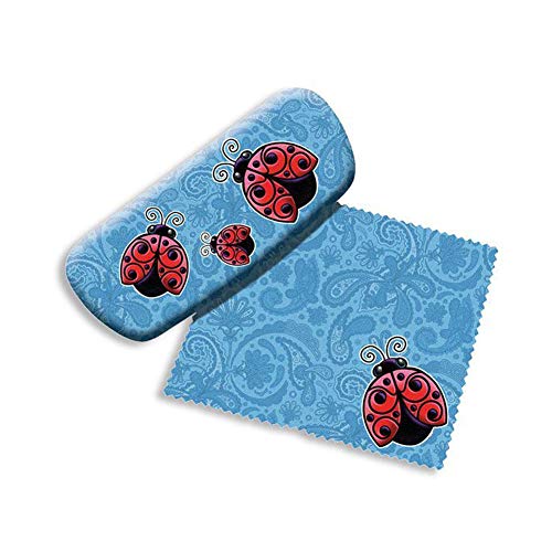 Spoontiques Ladybugs Eyeglass hard storage Case with microfiber cleaning cloth