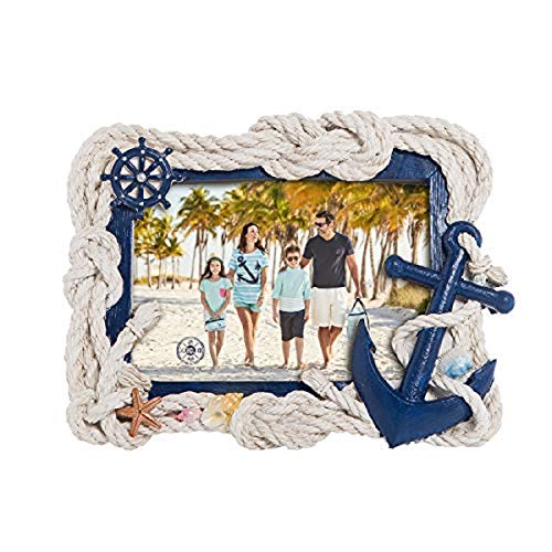 Beachcombers B22453 Resin Nautical Mix Picture Frame, 8.27-inch Length