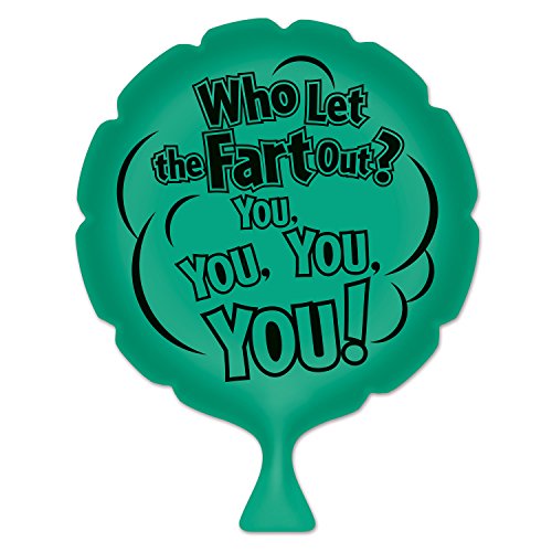 Beistle Who Let The Fart Out Whoopee Cushion Party Favor Noisemaker, 8", Green/Black
