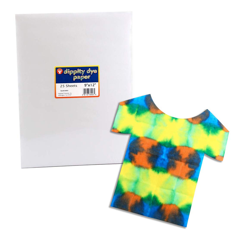 Hygloss Products Dippity Dye Paper Use for Tie Arts, Crafts & DIY Projects-Endless Creative Fun-25 Sheets, 9x12-Inch, White