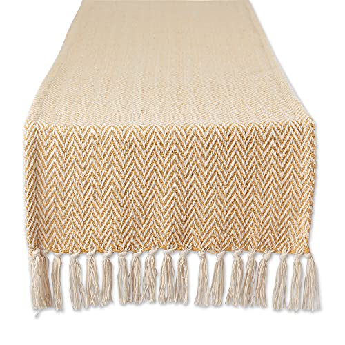 DII Design Woven Basic Tabletop Collection, Chevron Table Runner, 15x72, Honey Gold