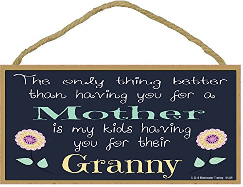 Blackwater Trading The Only Thing Better Than Having You For A Mother Is My Kids Having You For A Granny SIGN Plaque 5 X 10"