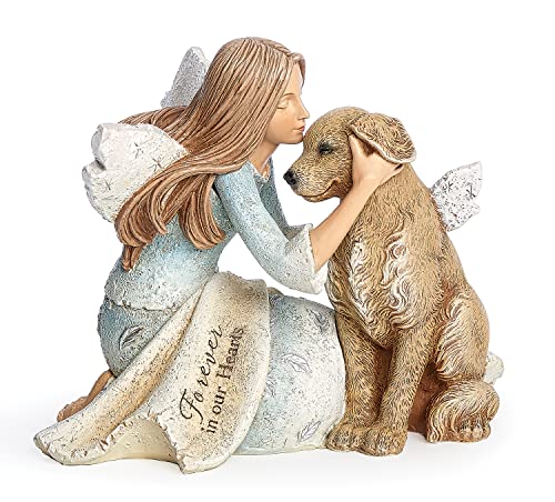 Roman Angel with Dog 22177 Heavenly Blessings Karen Hahn Figurine 4.25" H Stone Resin