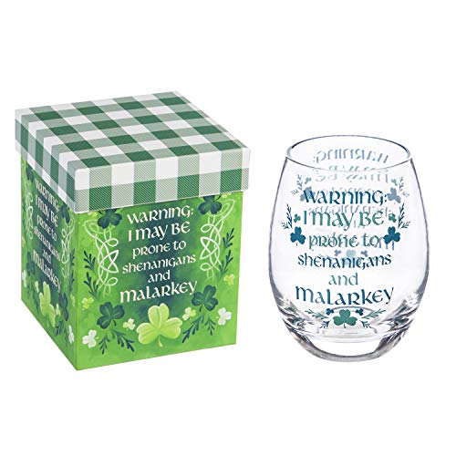 Evergreen Celtic Memories Stemless Wine Glass - 4 x 5 x 4 Inches