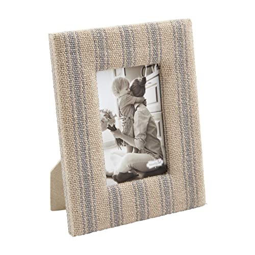 Mud Pie Ticking Stripe Frames, Blue, 9.5"x7.5"