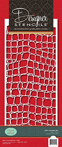 Designer Stencils Crocodile Skin Cake Stencil, Beige/semi-transparent