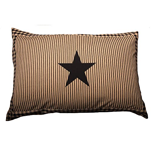 Home Collection Heritage House Black Star Pillow Sham 21"x31" by Raghu