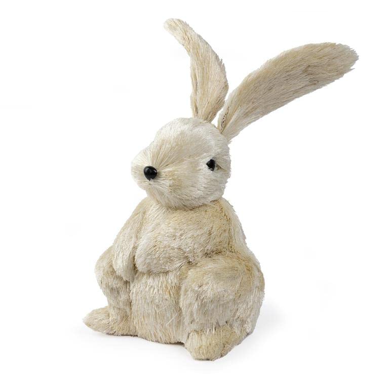 Blossom Bucket Large Bianca Sisal Bunny, 11-inch Height, White, Decorative, Home Accent