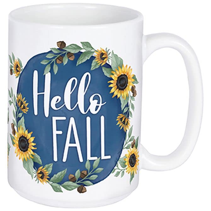 Carson Home Hello Fall Boxed Mug, 5.25-inch Length, 15 oz., Ceramic