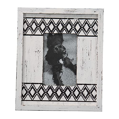 Foreside Home & Garden Black Diamond Pattern 4x6 Inch Wood Decorative Picture Frame