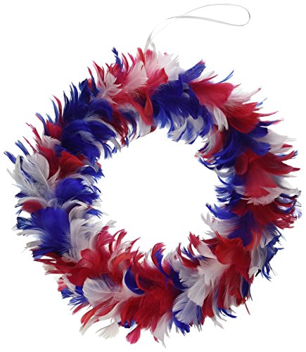 Beistle Feather Wreath (red, white, blue) Party Accessory  (1 count)