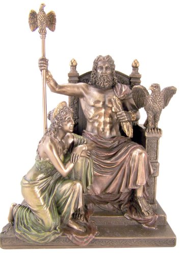 Unicorn Studio US 11 Inch Zeus and Hera at The Throne Cold Cast Bronze Figurine