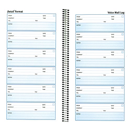 Rediform Detail Voice Mail Log, 10.625 x 5.625 Inches, 6 per Page, 600 Messages (51113)