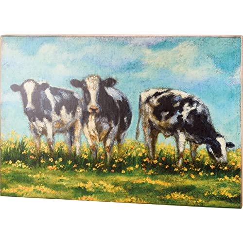Primitives By Kathy 112131 Box Sign - Trio Of Cows