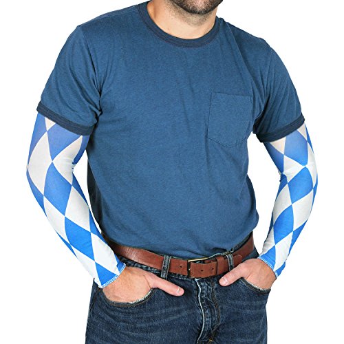 Beistle Oktoberfest Theme Party Costume Sleeves, Blue/White