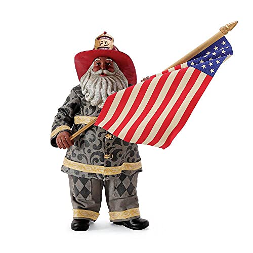 Department 56 Possible Dreams Jim Shore Santa Tribute to 9/11 African American Figurine, 11 Inch, Multicolor
