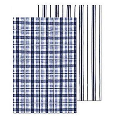 MUkitchen 6670-1955 2PK 28" Blue Farm Dish Towels, Plain
