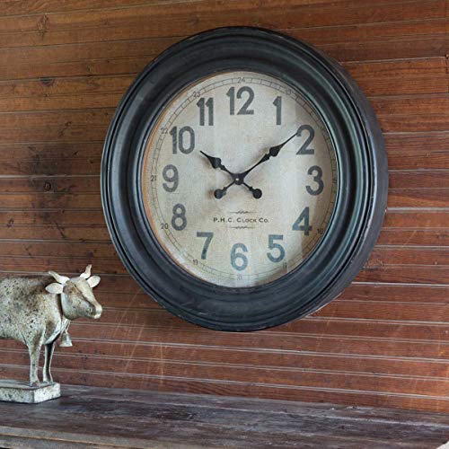 Park Hill Collection EWK80364 School House Clock, 27-inch Diameter, Black