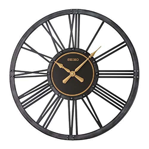 Seiko QXA764KLH Bennett Farmhouse Inspired Style with 3D Numerals Wall Clock, 24-inch Diameter