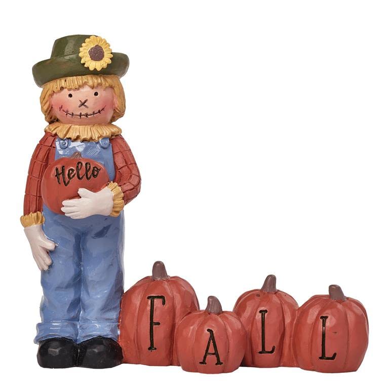 Blossom Bucket Scarecrow with Pumpkins, Hello Fall