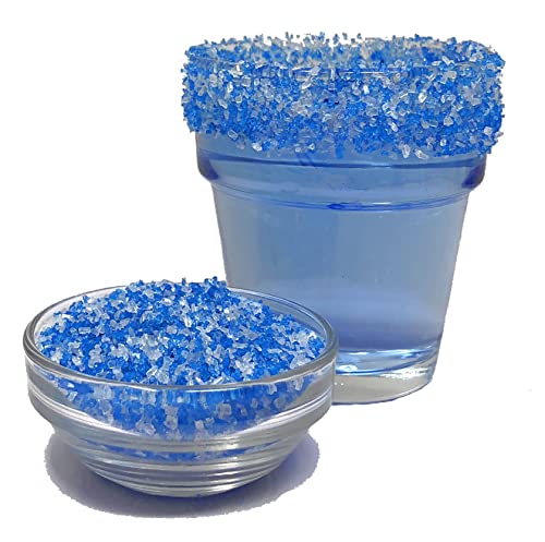 Ultimate Baker Snowy River Blue Dream Cocktail Sugar - Kosher All Natural White and Blue Cocktail Rimmer and Coffee Rimmer (Blue Dream, 8oz Bag)
