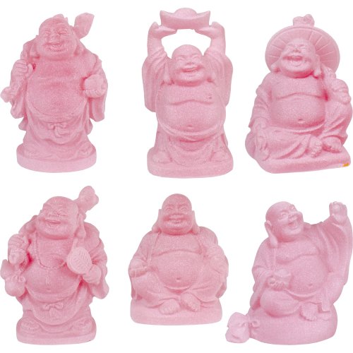 Kheops International Polyresin Buddha Figurines Pink (Set of 6)