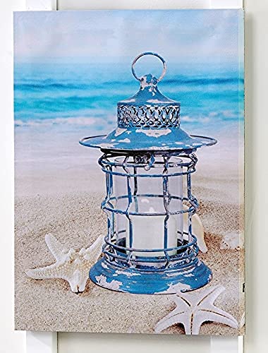 Giftcraft Flickering LED Lantern Beach Canvas Print #482 - 12"x16"