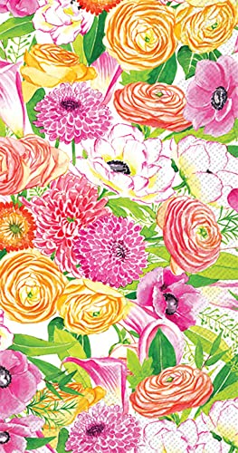 Boston International IHR Ideal Home Range 3-Ply Paper Napkins Floral Spring Easter Summer Designs, 16-Count Guest Size, Garden Bouquet