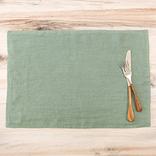 Park Hill Collection EAW06026 Soft Linen Placemat, 19-inch Length, Sage Green