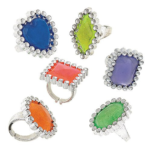 Unique Industries Plastic Gem Ring Party Bag Fillers, 24 Ct.