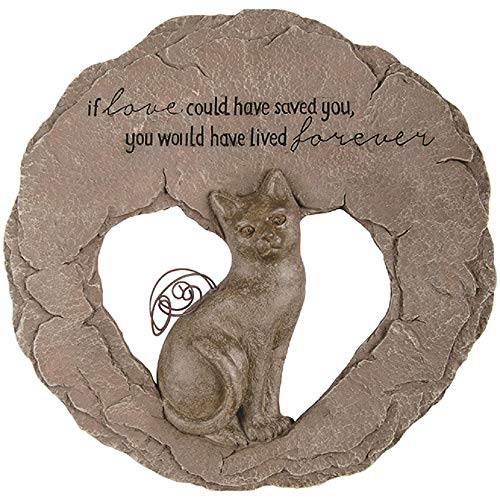 Carson Devoted Angel Resin Cat Memorial Stepping Stone, 10 Inch