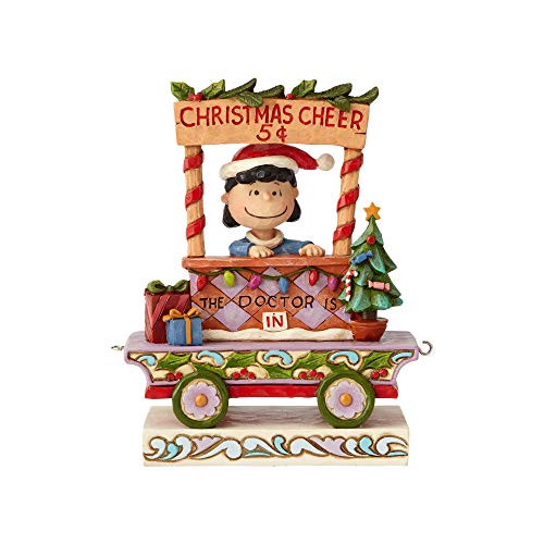 Enesco Peanuts by Jim Shore Lucy Christmas Train Car Figurine, 5.43", Multicolor