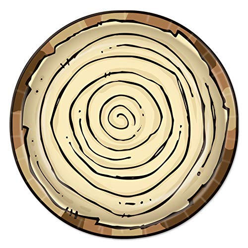 Beistle Brown Tree Log Round Plates, 9" - 8 Pcs.