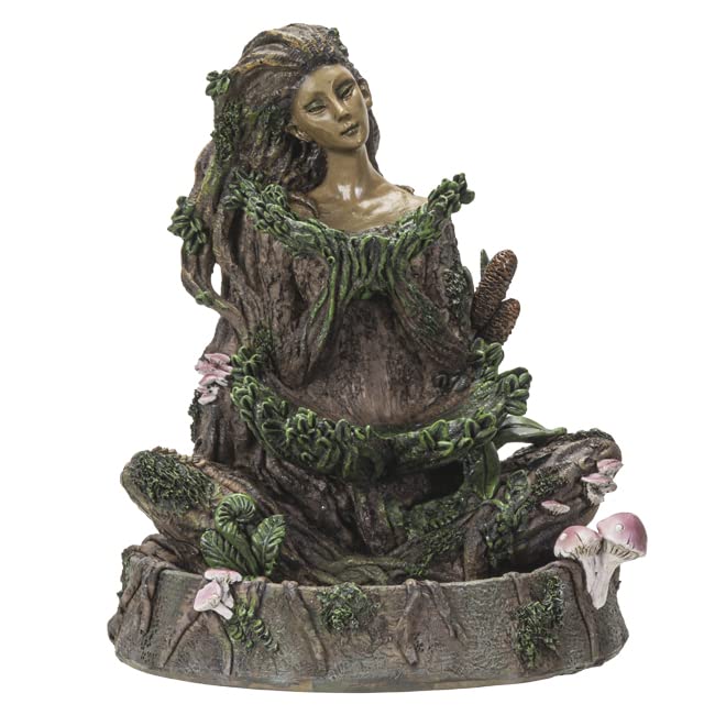Pacific Trading Greenwomen Ent Lady Backflow Incense Holder Resin Figurine