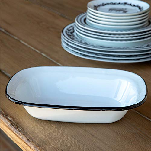 Park Hill Collection EAW90025 Farmhouse Enamelware Side Dish, Holds 40 oz, 10-inch Length